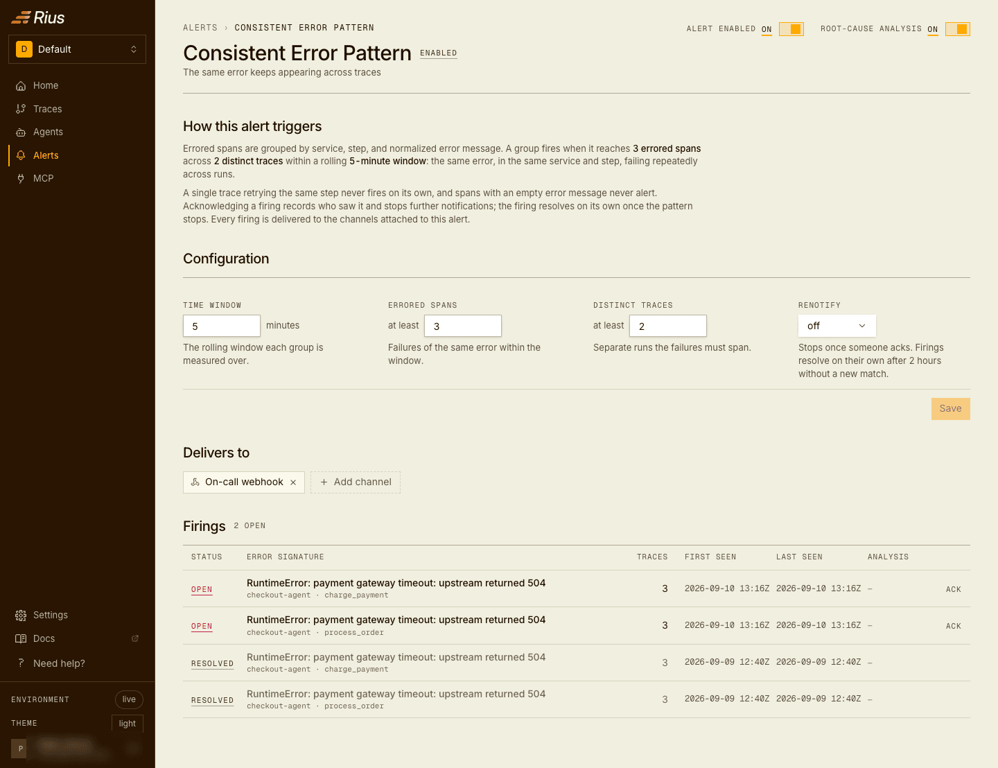 Consistent Error Pattern details