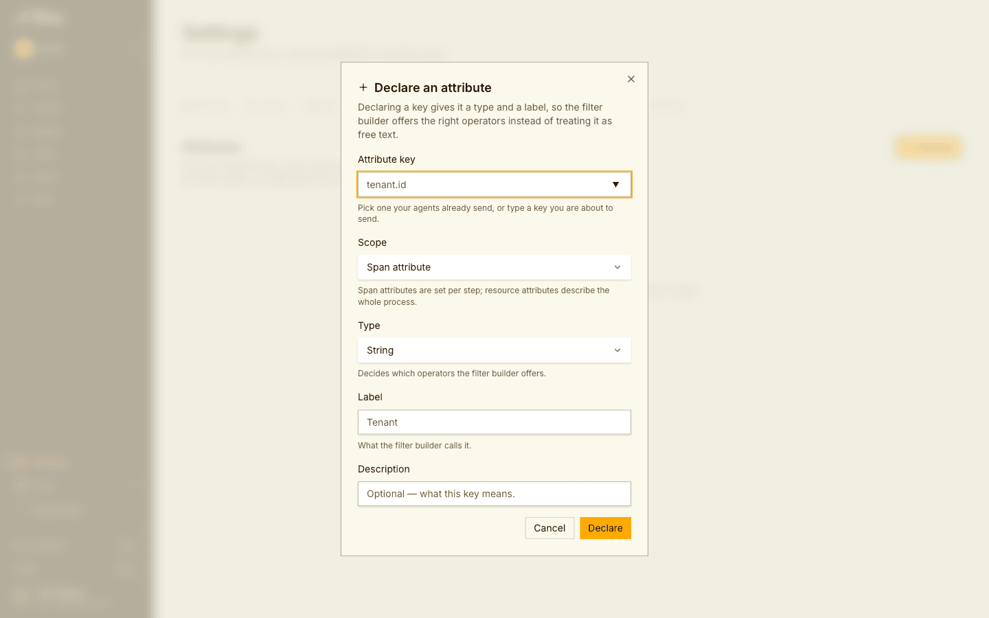 Declaring an attribute