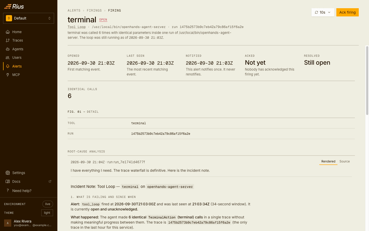 The Tool Loop alert on an OpenHands conversation