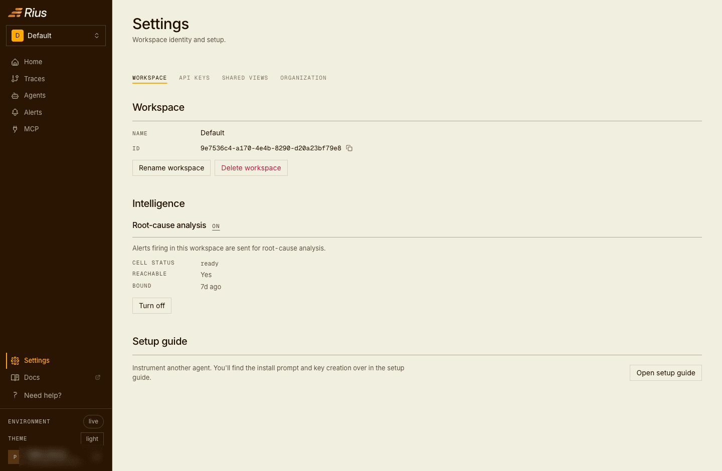 Workspace settings