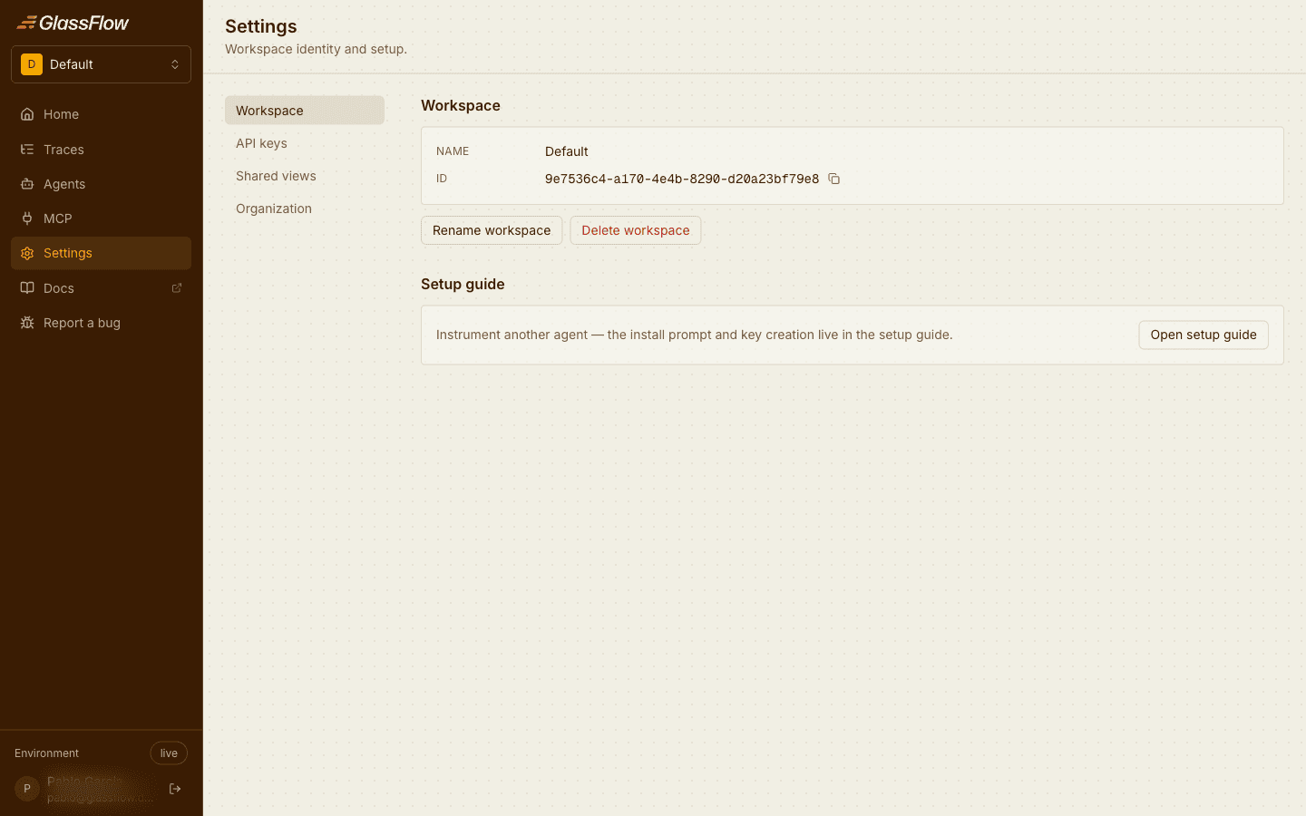Workspace settings